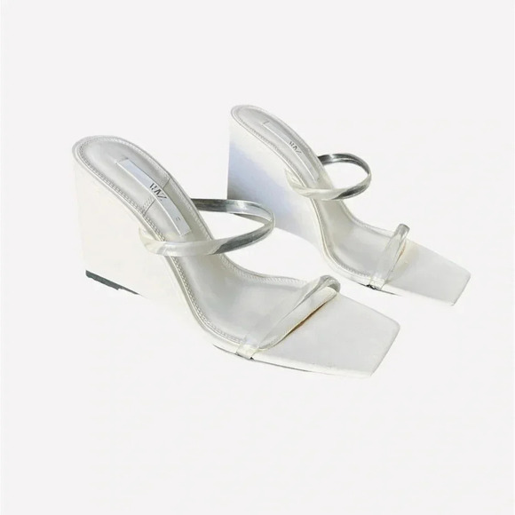 ZARA | Women’s White Two Clear Straps Wedges Size 41 (EU) - Picture 4 of 7